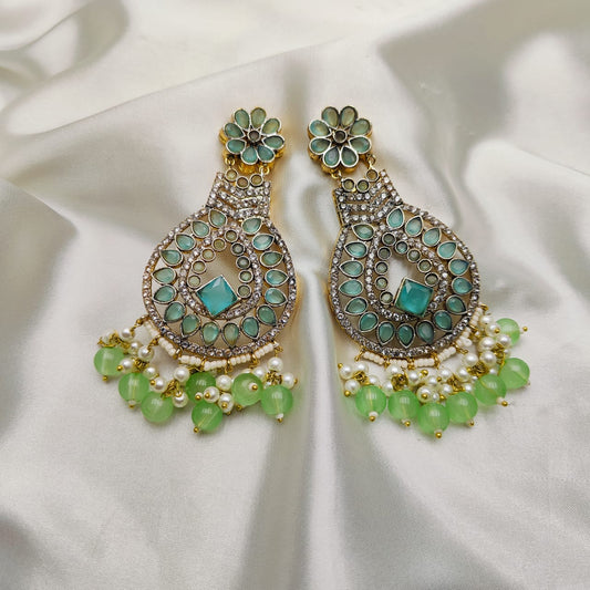 Zircon Pearl Earrings Handmade