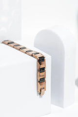 The Rose Gold & Black Geometric Men's Bracelet