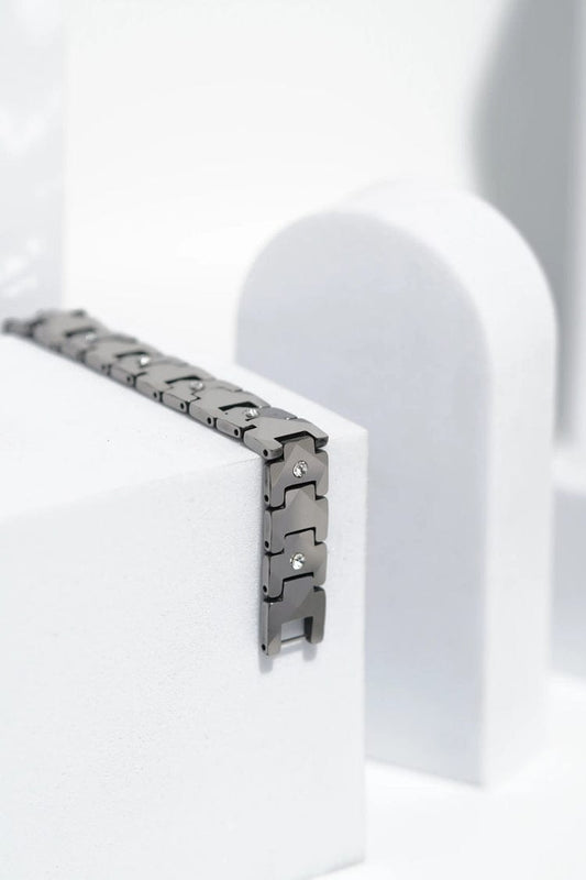 The Gunmetal Pave Chevron Men's Bracelet