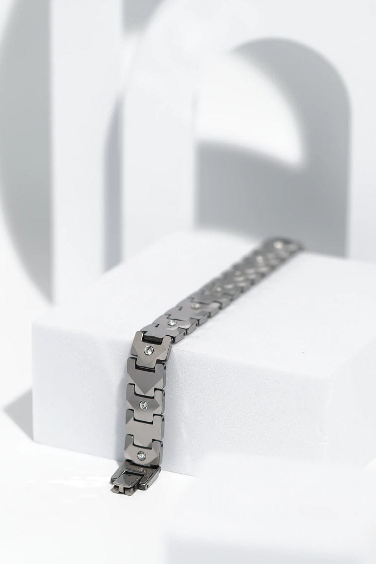 The Gunmetal Pave Chevron Men's Bracelet