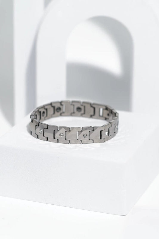 The Gunmetal Pave Chevron Men's Bracelet