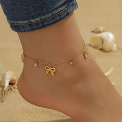 The Bow & Sparkle Charm Anklet