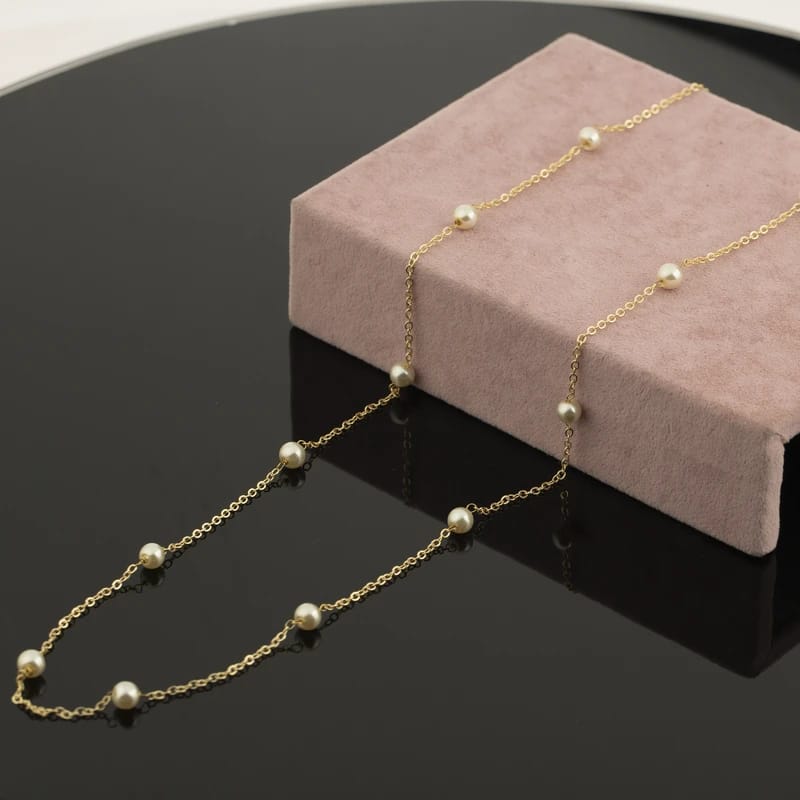 The Golden Pearl Station Necklace