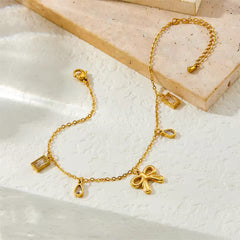 The Bow & Sparkle Charm Anklet