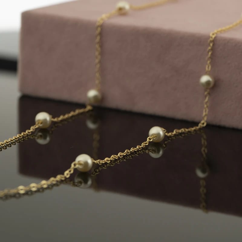 The Golden Pearl Station Necklace