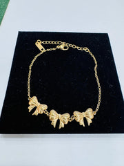 The Dainty Triple Bow Bracelet