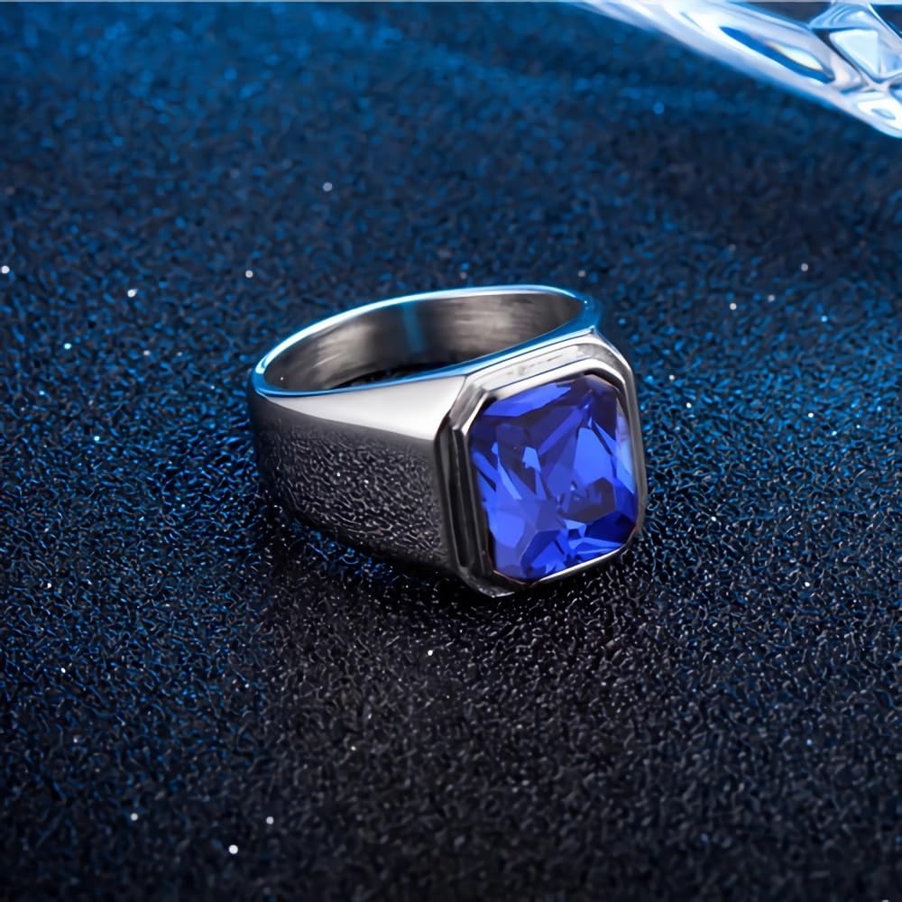 The Sovereign Blue Sapphire Men's Signet Ring