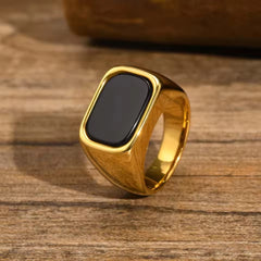 The Rectangular Black Onyx Men's Signet Ring