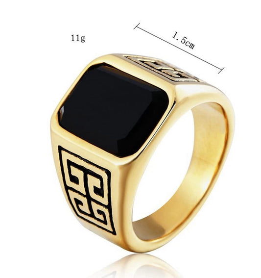 Imperial Black Onyx Royal Signet Ring