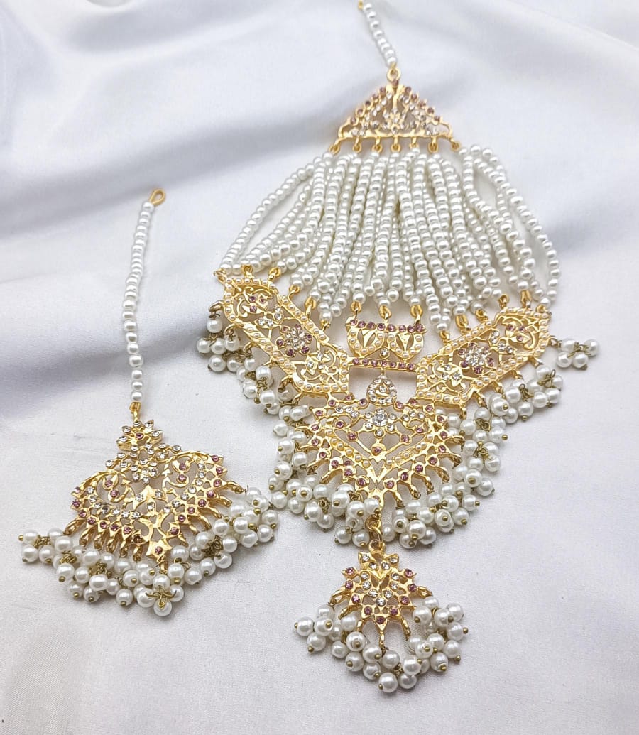 White Pearls Jhoomar Tika