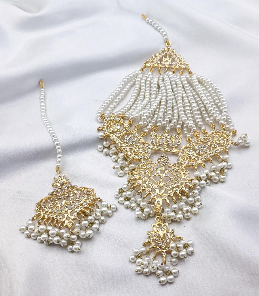 White Pearls Jhoomar Tika