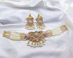 White Pearls Choker Set