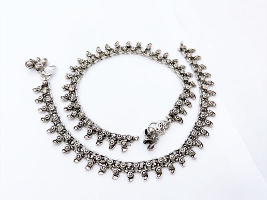 The Antique Floral Link Ghungroo Payal (Pair)