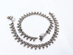 The Antique Floral Link Ghungroo Payal (Pair)