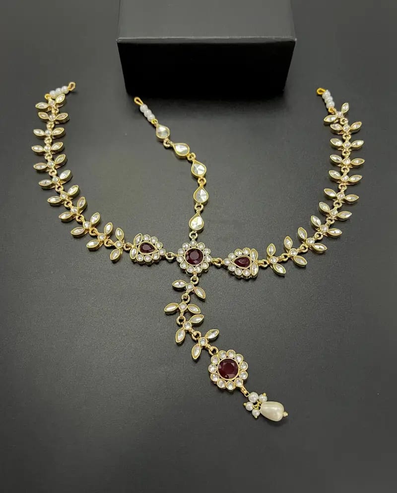 Anya Floral Kundan & Sheesha Matha Patti