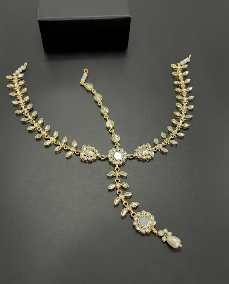 Anya Floral Kundan & Sheesha Matha Patti