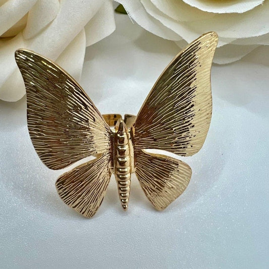 Golden Butterfly Statement Ring
