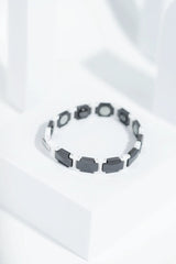 Black and White Geometric Link Bracelet