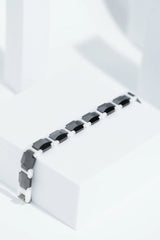 Black and White Geometric Link Bracelet