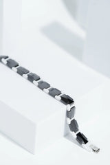 Black and White Geometric Link Bracelet