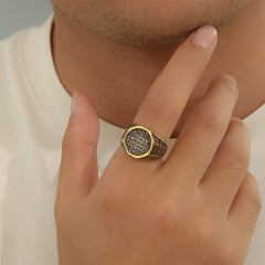 Golden Baroque Shield Ring