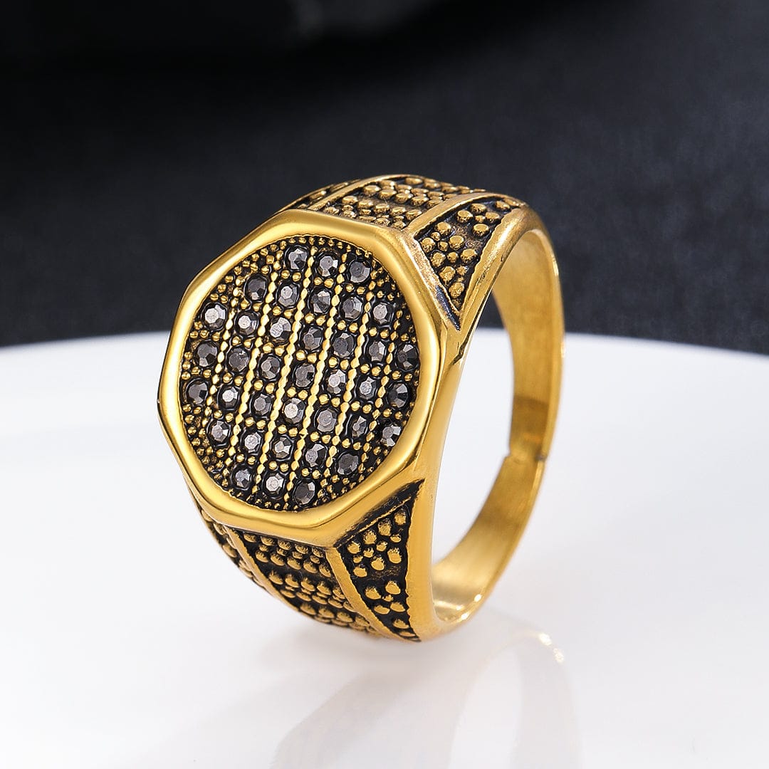 Golden Baroque Shield Ring