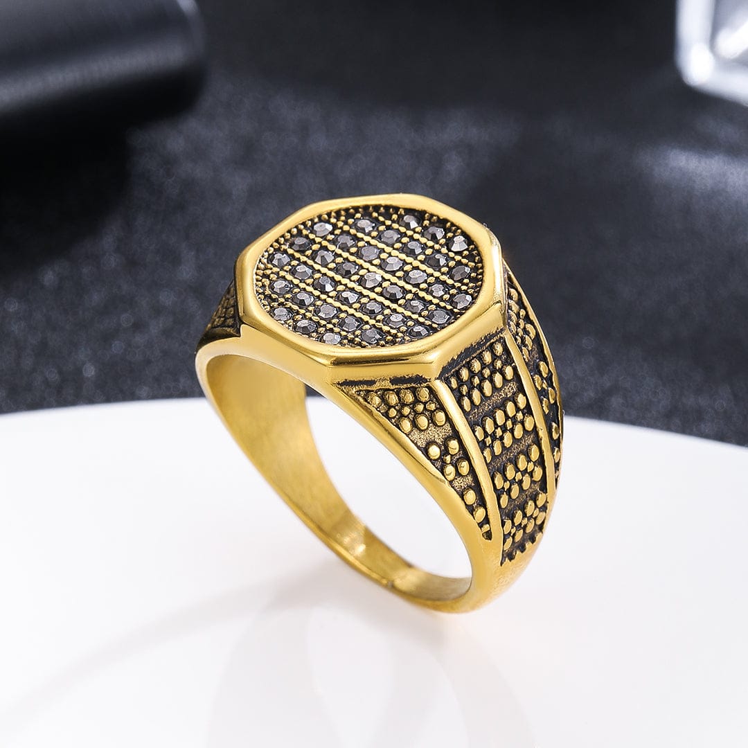 Golden Baroque Shield Ring