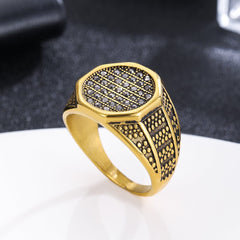 Golden Baroque Shield Ring