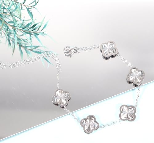 Clover Silver Bracelet | Water Proof | Stainless Steel