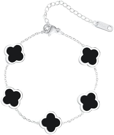 Trinity Noir Clover Bracelet – Elegant Wrist Charm