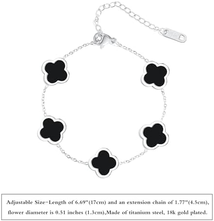 Trinity Noir Clover Bracelet – Elegant Wrist Charm