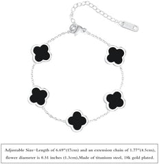 Trinity Noir Clover Bracelet – Elegant Wrist Charm