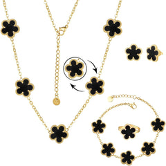 Black Clover 3-Piece Jewelry Set – Necklace, Bracelet & Earrings