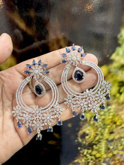 Elegant Floral Hoop Chandelier Earrings