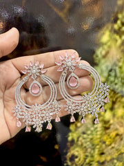 Elegant Floral Hoop Chandelier Earrings