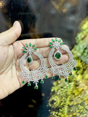 Elegant Floral Hoop Chandelier Earrings