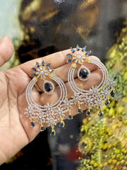 Elegant Floral Hoop Chandelier Earrings