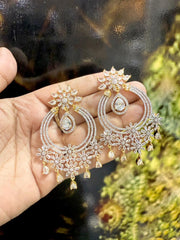 Elegant Floral Hoop Chandelier Earrings