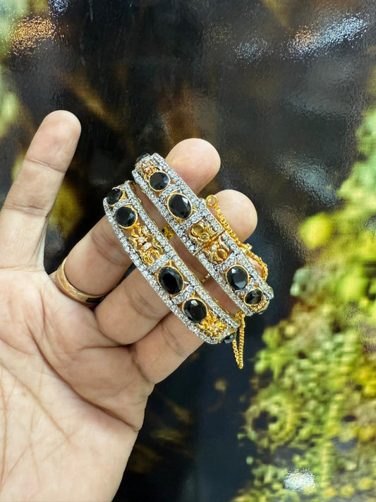 Imperial Filigree Gold-Toned Statement Kada (Pair)