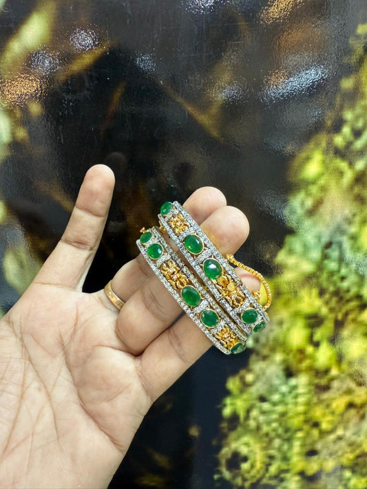 Imperial Filigree Gold-Toned Statement Kada (Pair)