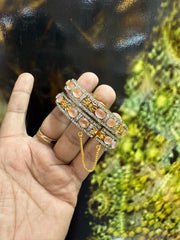 Imperial Filigree Gold-Toned Statement Kada (Pair)