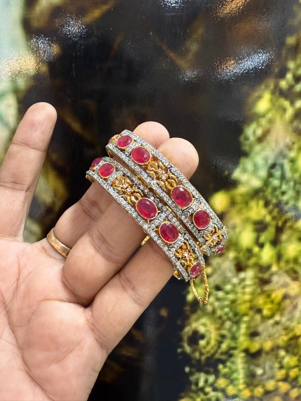 Imperial Filigree Gold-Toned Statement Kada (Pair)