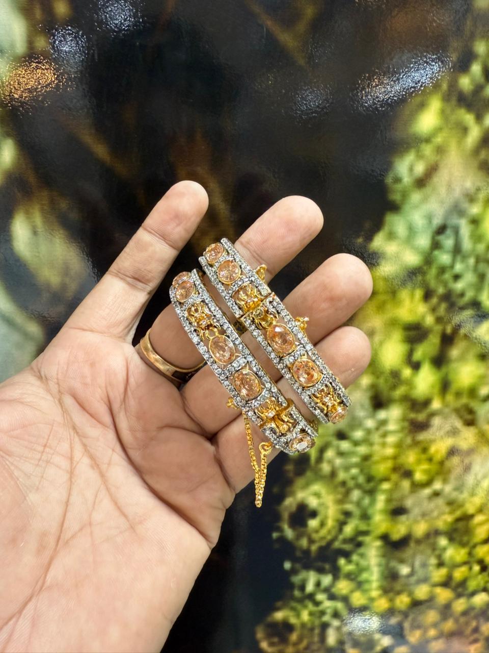 Imperial Filigree Gold-Toned Statement Kada (Pair)