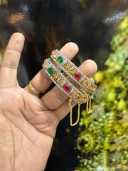 Imperial Filigree Gold-Toned Statement Kada (Pair)