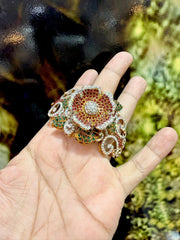 Majestic Blooming Floral Encrusted Statement Ring