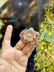 Majestic Blooming Floral Encrusted Statement Ring