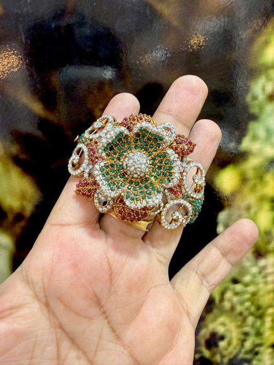 Majestic Blooming Floral Encrusted Statement Ring