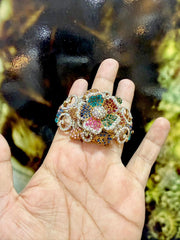 Majestic Blooming Floral Encrusted Statement Ring