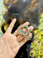 Majestic Blooming Floral Encrusted Statement Ring