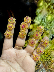 Royal Mughal-Inspired Floral Filigree Statement Rings